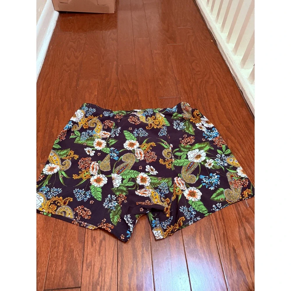 Mens Floral Paisley Elastic Waist boxer‎ shorts Multicolor Boho Beachwear